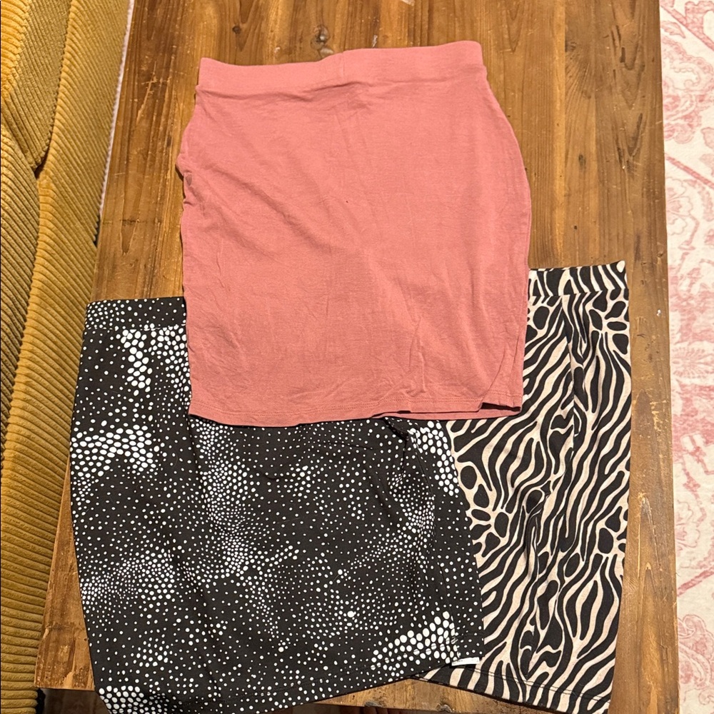 ASOS Women's Pencil Skirt Set - Pink, Black, and Zebra Print